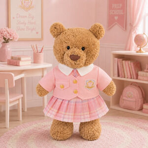 Large Bartholomew Bear & 16" Plush Clothes Outfit - Spring School Uniform Set